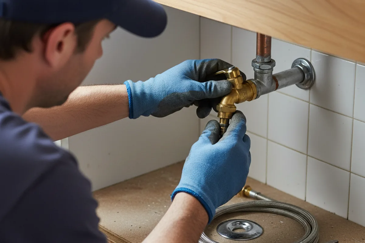 Shutoff valve and fitting work during Emergency Plumbing in Rowena